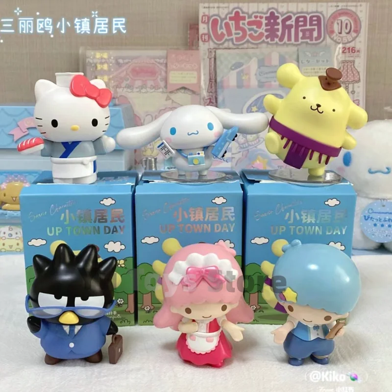 

Sanrio Family Town Residents Series Blind Box Pochacco Cinnamoroll Kuromi Melody Series Doll Toys For Child Birthday Gifts