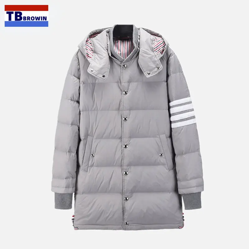 Hip Hop Down Jacket Parka Winter Jackets For Men TB Oversize Windbreaker Streetwear Harajuku Padded Jacket Coat Warm Outwear