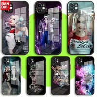 bandai black soft glass case for iphone 13 11 12 mini pro max xs xr x 7 8 6 plus se2 silicone cover joker and harley quinn