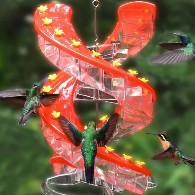 

Outdoor Garden Spiral Hummingbird Feeder Pet Bird Feeder Yard Garden Decoration Outdoor Hanging Chicken Feeder Poultry Feeder