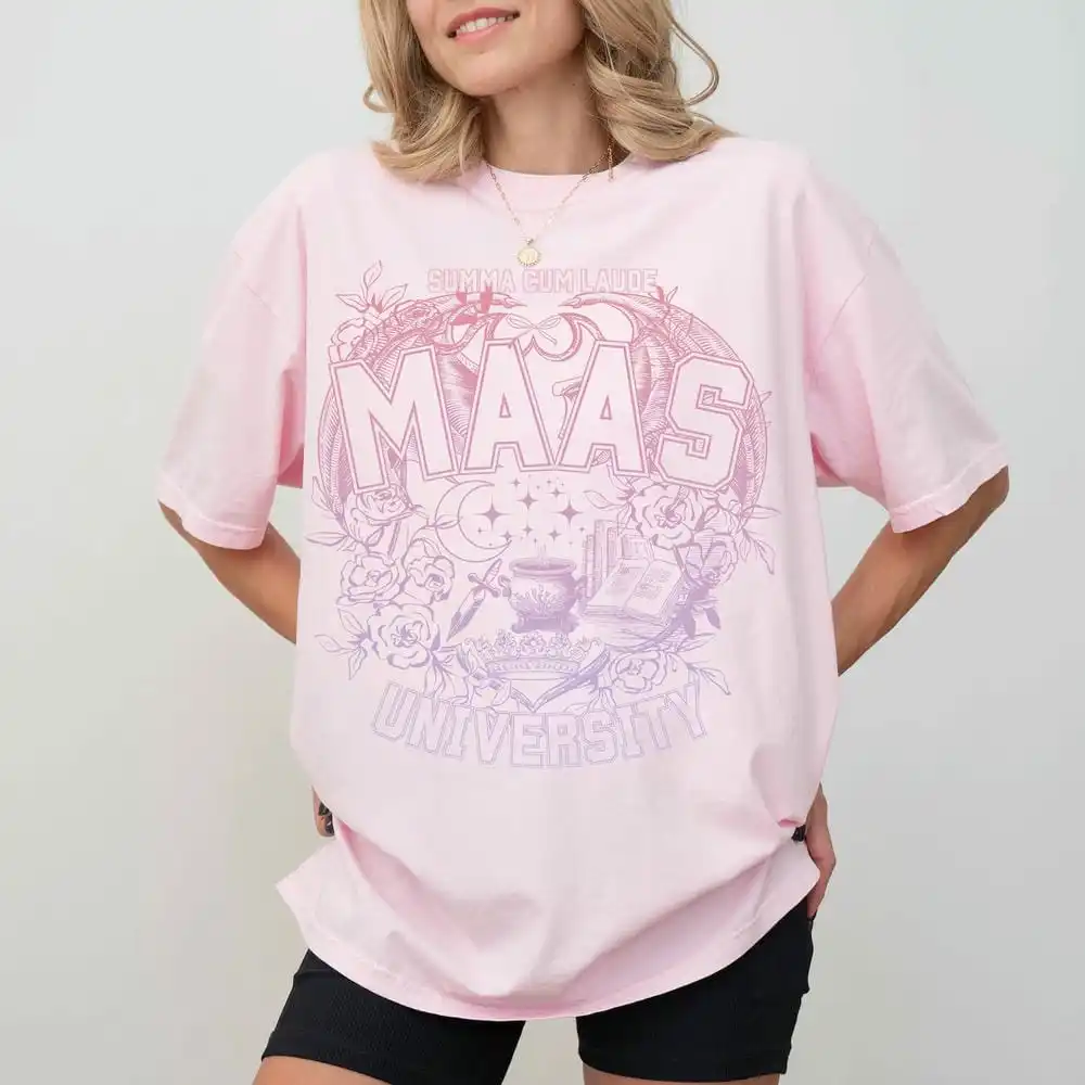 ACOTAR Series Sarah J Mass Рубашка Crescent City Merch Футболка Трон стекла Ретро Темная