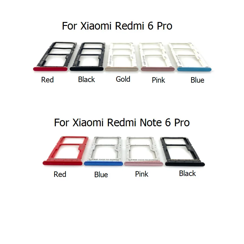 

Лоток для SIM-карты, держатель, адаптер, разъем для Xiaomi Redmi Note 6 Pro, лоток для SD-карты, запасные части