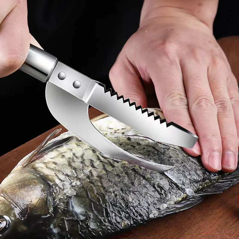 

2in 1 Multifunctional Fish Scale Planer Tool Fish Scaler Fishing Knife Fish Cleaning Tools Kitchen Cooking Accessorie