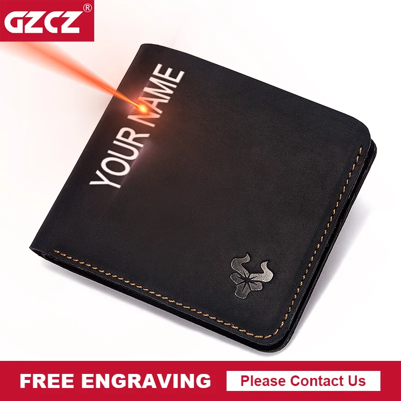 

Новые маленькие мужские кошельки из натуральной кожи, двойной карман для монет на молнии, портмоне с технологией RFID, мужской тонкий держатель для карт, качественный мини-клатч с цепочкой