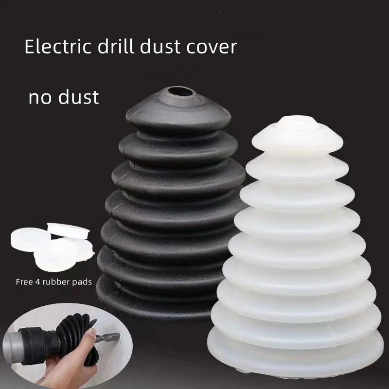 

Electric Drill Dust Cover Rubber Impact Hammer Drill Dust Collector Dustproof Device Power Tool Accessories With 4 Rubber Band