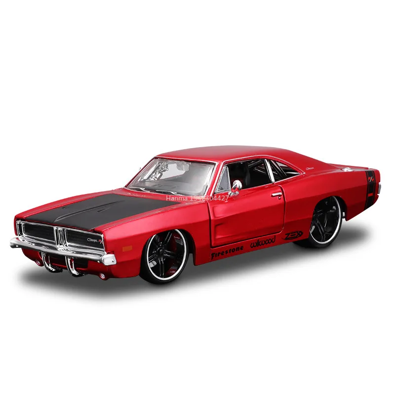 Модель гоночного автомобиля Maisto 1:24 1969 Dodge ChargerR/T из сплава, литые металлические игрушки, спортивный автомобиль, имитация коллекции, подарок на день рождения для детей