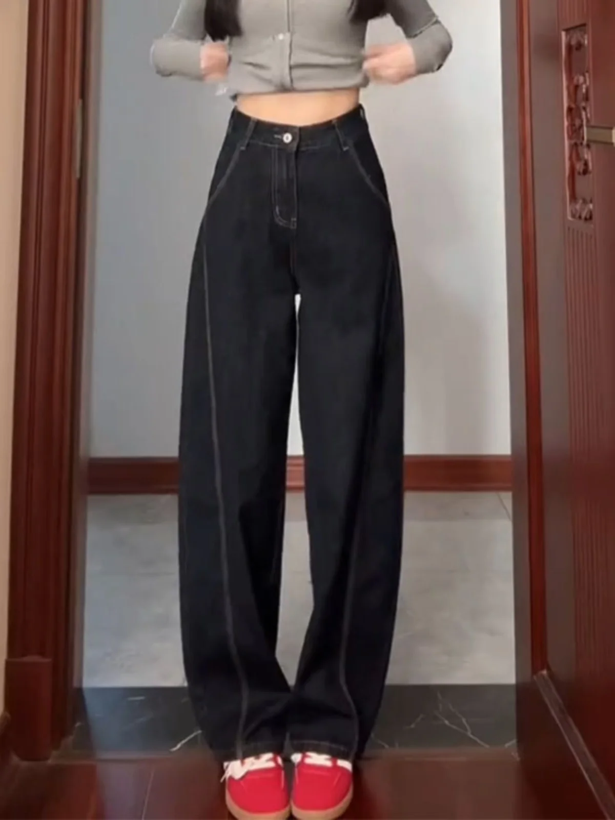 Большие размеры бананы маленькие женские ретро-джинсы с изогнутыми ножками