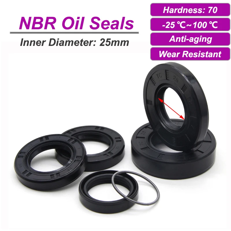 

Черный сальник NBR ID 25 мм