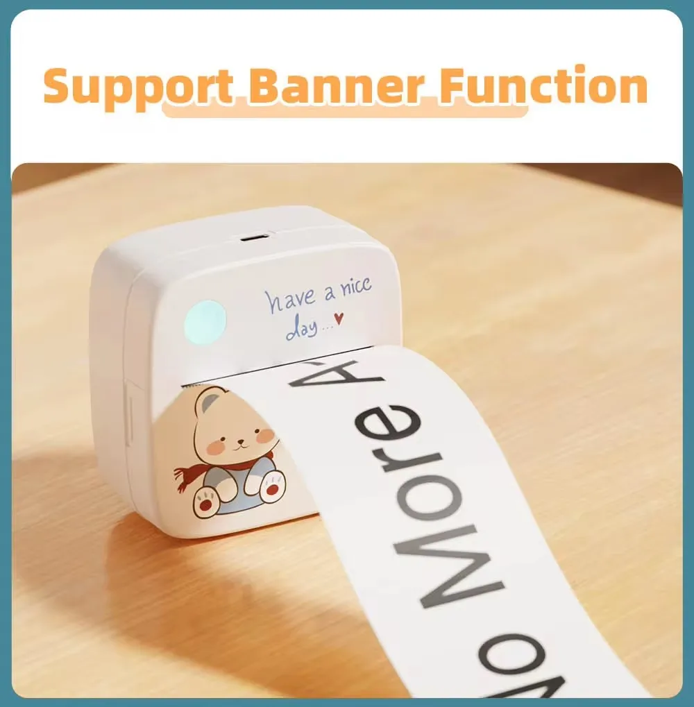 Мини-беспроводной Bluetooth-термопринтер 200 Точек На Дюйм