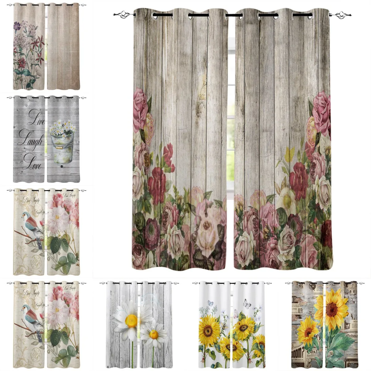 

Christmas Table Gift Santa Claus Window Curtains Kitchen Bedroom Fabric Drapes Curtain Home Draperies Curtains for Living Room