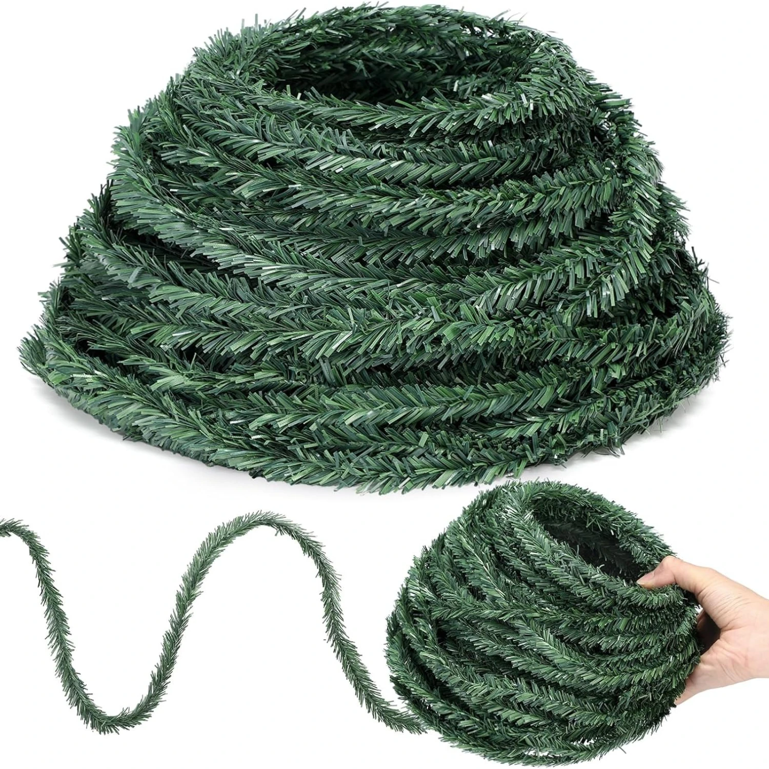 1 рулон/5 м, рождественские гирлянды из искусственной сосновой проволоки, гибкие рождественские зеленые веревочные гирлянды, галстуки, рождественская вечеринка, праздник, сделай сам, декор