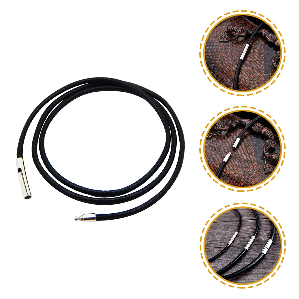 

Waxed Necklace Cord Jewelry Making Rope Necklace Cord with Clasp Black