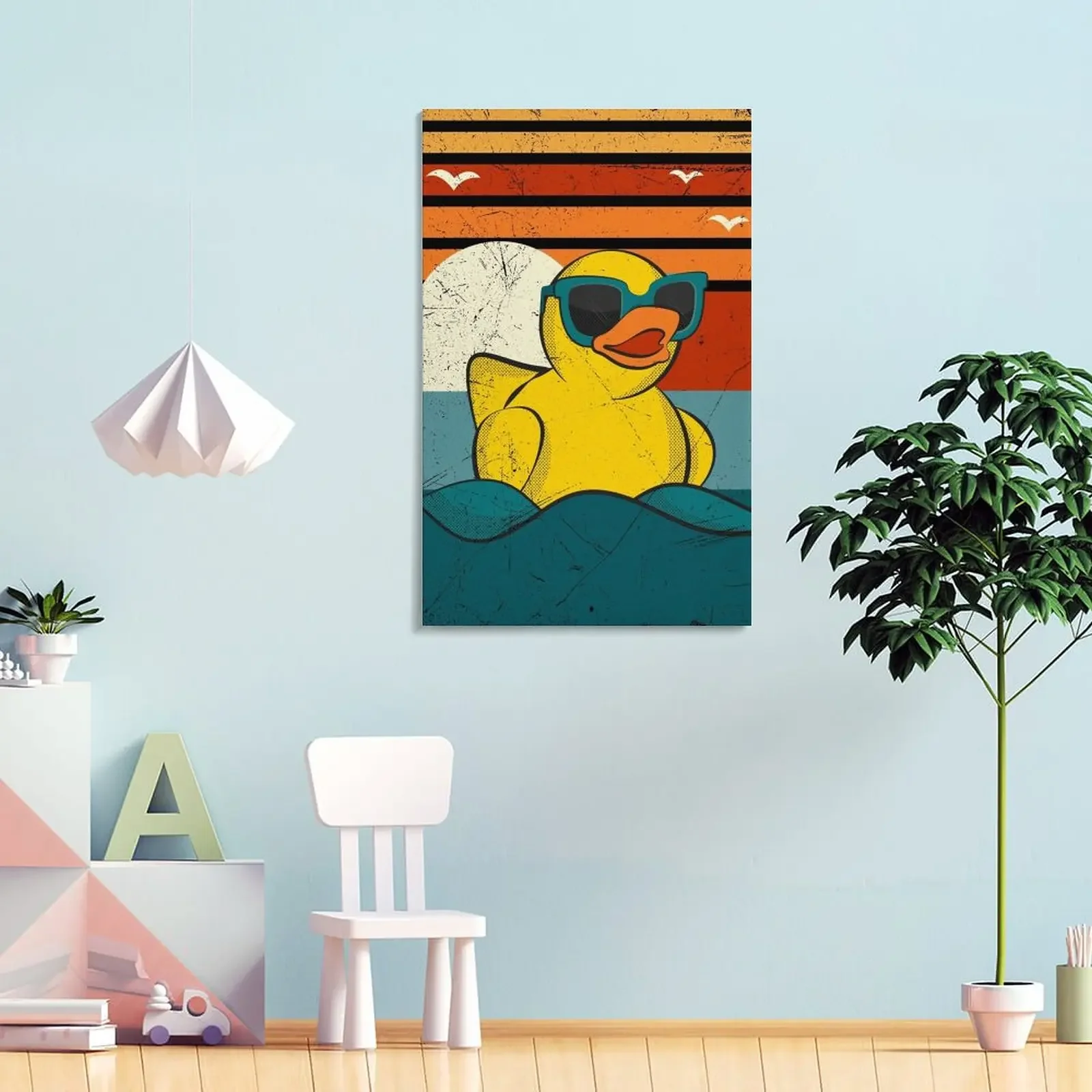 Винтаж Ретро Закат Искусство Зоопарка Симпатичная Желтая Резиновая Утка Игрушка