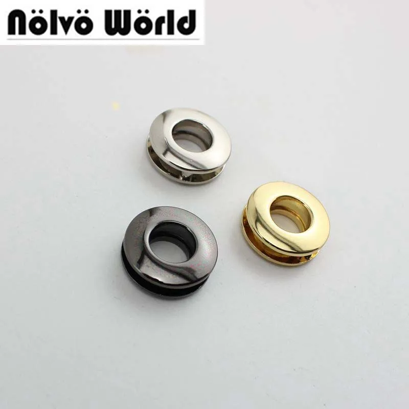 

50-100pcs 6 colors 10mm High quality grommet die casting fashion bags belts metal accessory round eyelets with screws
