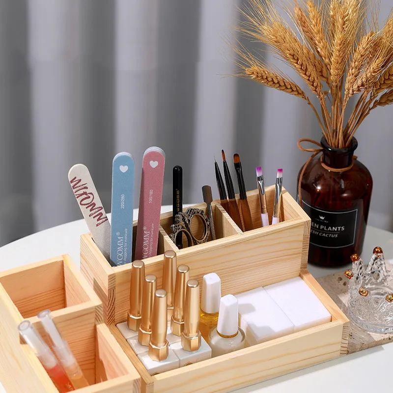 Искусственная коробка настольный органайзер для инструментов ногтей ручек