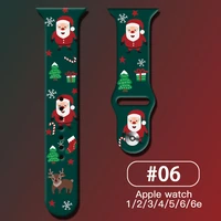 apple watch strap silicone strap se 7 6 5 4 3 38mm 40mm 41mm 42mm 44mm 45mm christmas printed silicone bracelet strap iwatch