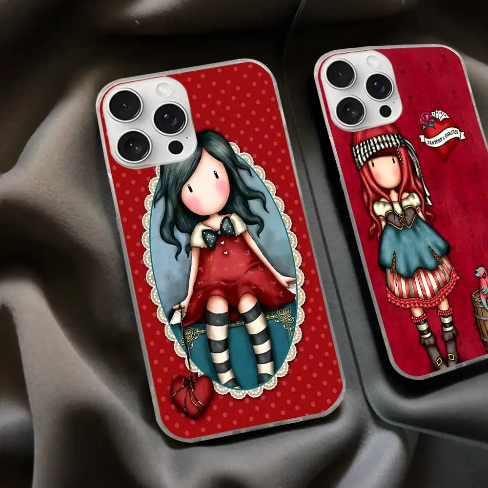 Фото S-Santoro G-Gorjuss Cute для iPhone 14 Pro Max 13 17 11 16 12 15 Air Plus, атласный разноцветный чехол для телефона №4