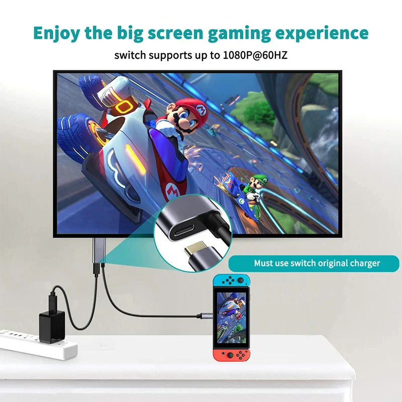 USB C to HDMI Cable 4K For Nitendo Switch PD 100W Thunderbolt 3 Converter for MacBook Huawei USB-C HDMI Adapter Type C to HDMI
