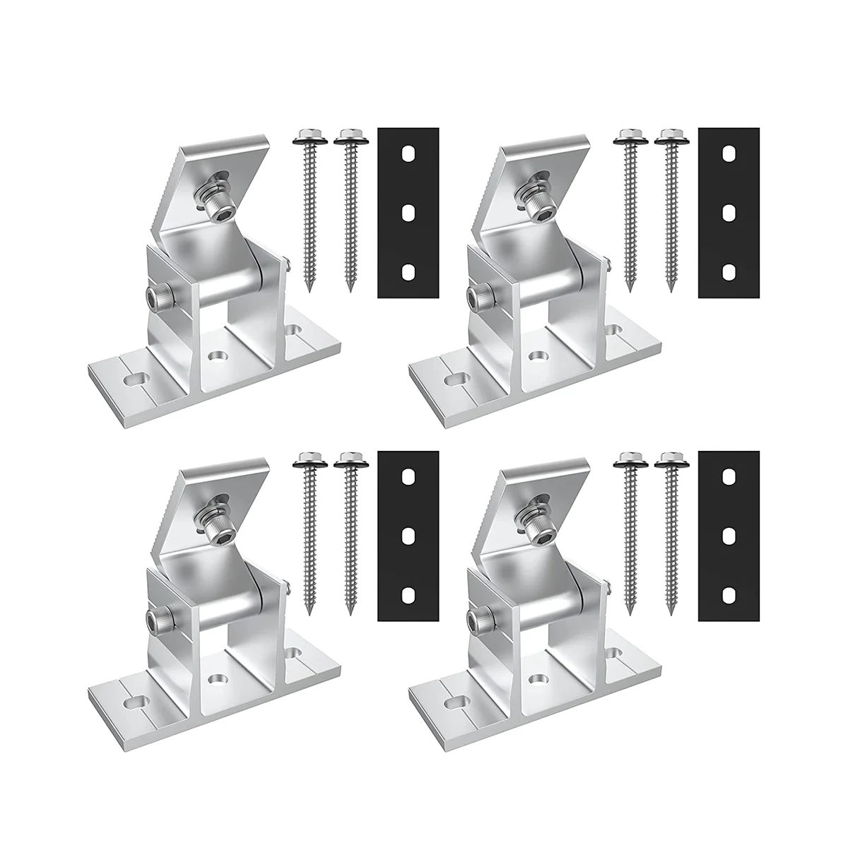 

4 Pack Solar Panel Holders, Roof Hooks, 10-60° Attachment Solar Module, Adjustable Pv Module Holder for Solar Panel