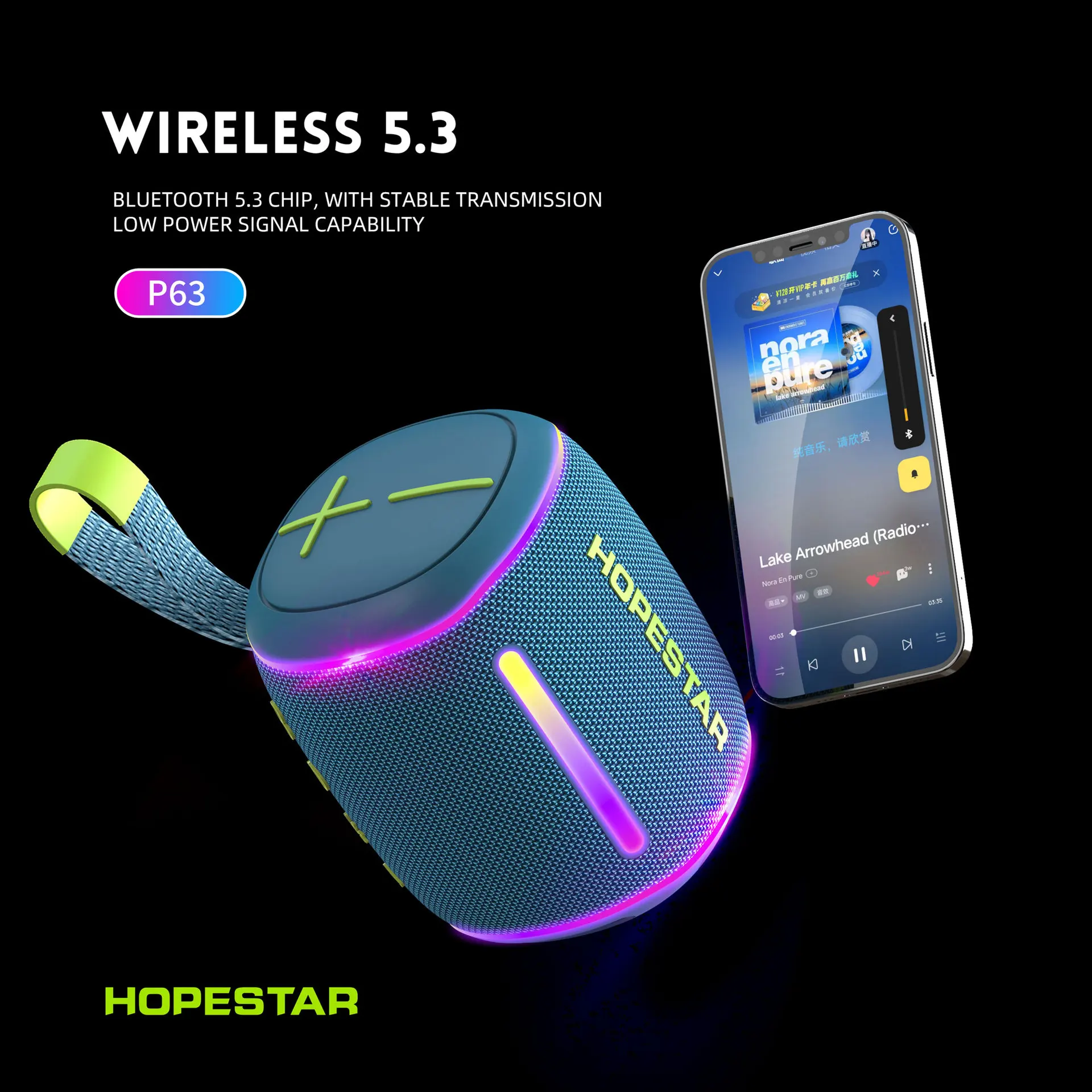 Hopestars P63 Портативный уличный профессиональный драйвер 40 Вт Bluetooth-динамик