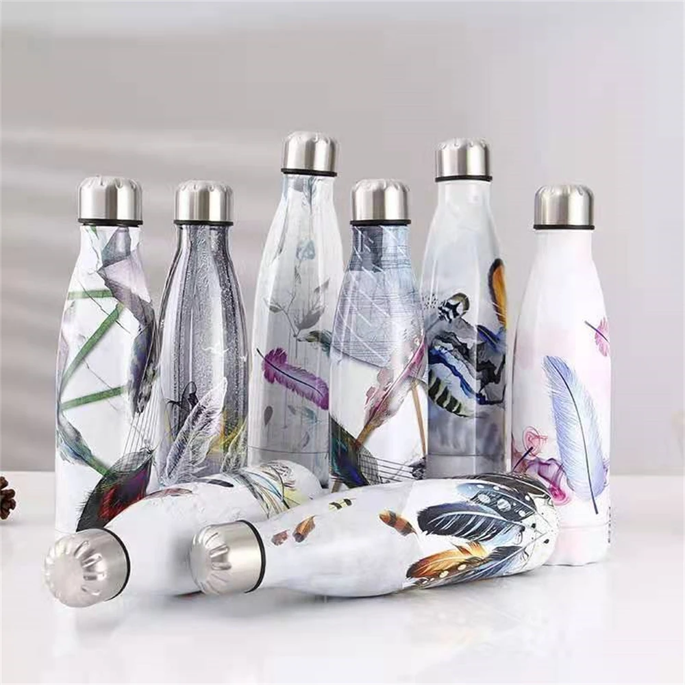 

500ml Insulated Stainless Steel Thermos Thermal Mug Tumbler Sport Water Bottle For Girls Women Vacuum Flask Travel Mug Cup