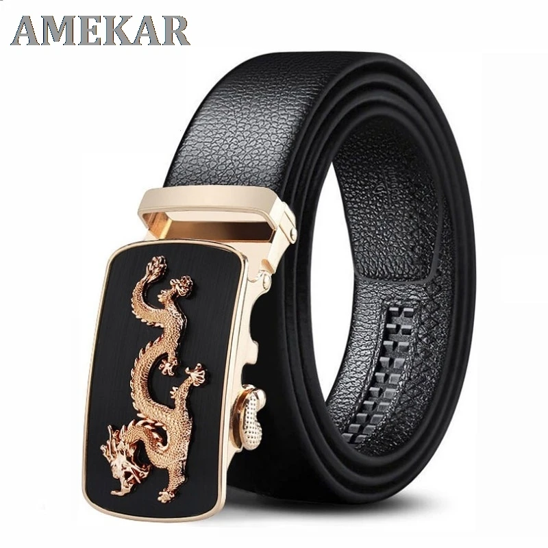 

Luxury Belts for Men Fashion Domineering Chinese Dragon Automatic Buckle Leather Belts Cinturones Para Hombre 2020