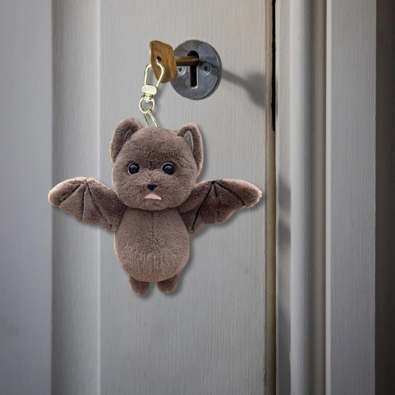 Многофункциональный плюшевый брелок в форме летучей мыши для ключей и сумок с