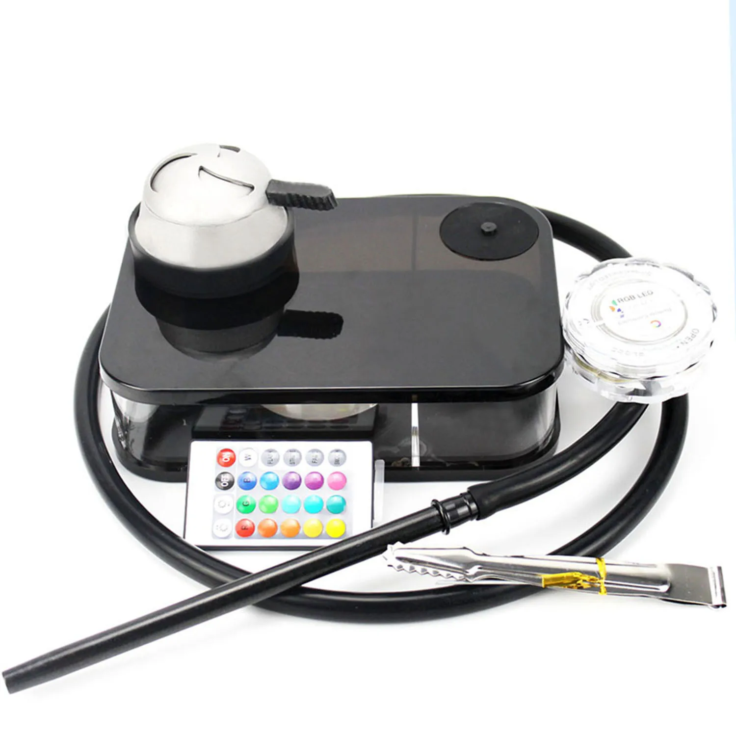 

New Acrylic Hookah With LED Light Shisha Box Nargile Chicha Cachimbas Water Pipe Shisha Hookah Set Accessories