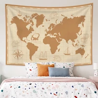 vintage pirate map tapesty world map sompass wall hanging trippy aesthetic bedroom living room dorm home art decor blankets