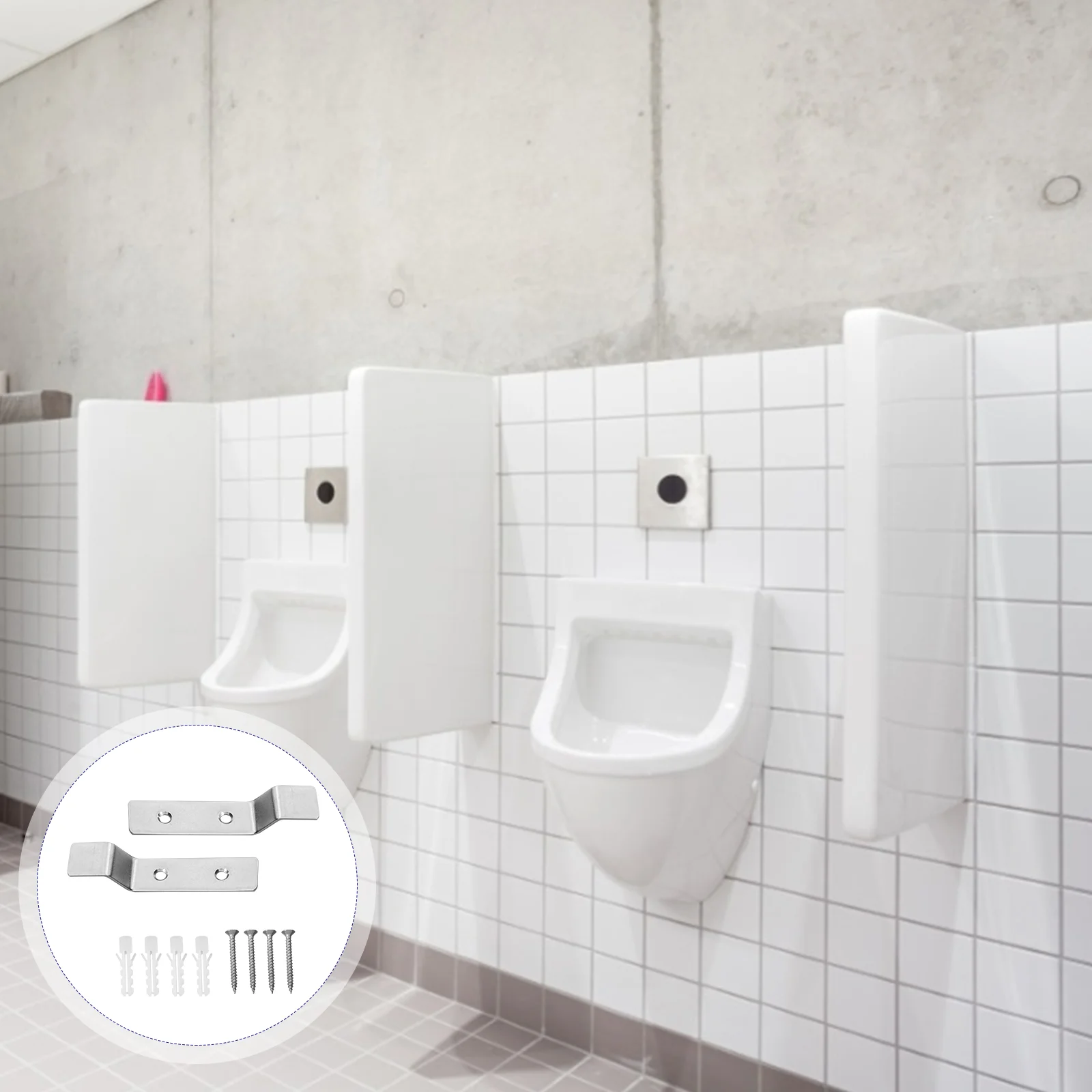 

2 Sets Toilet Wall Hook Hanging Mounted Holder Bucket Urinal Support Accessories Bracket Stainless Steel