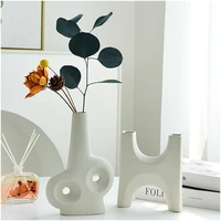 morandi art ceramic flower pots vases office home living room decoration nordic modern embryo gray jarron shelf table ornaments