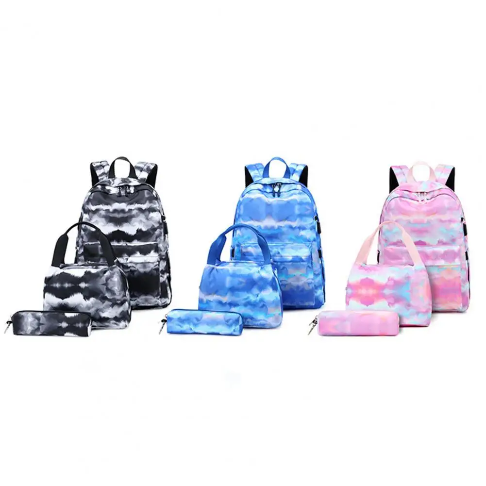 Convenient Large Capacity Portable Multi Pockets Backpack Lunch Bag Pencil Bag Girls Backpack Student Backpack 3Pcs/Set