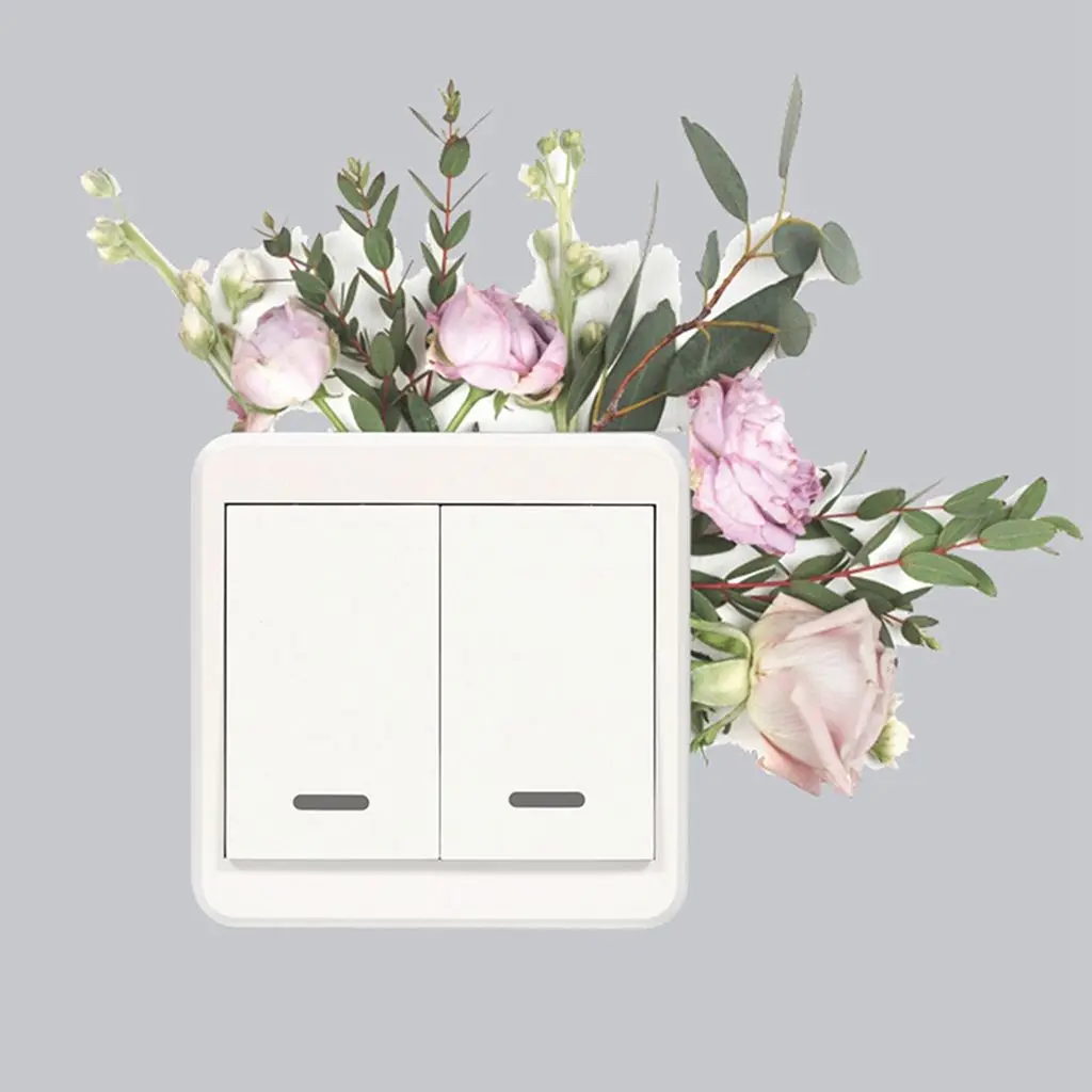 

1 Pc PVC Switch Sticker Creative INS Style Plant Decal Personalized Waterproof Wall Stickers Green Leaf Floral Sticker Gifts