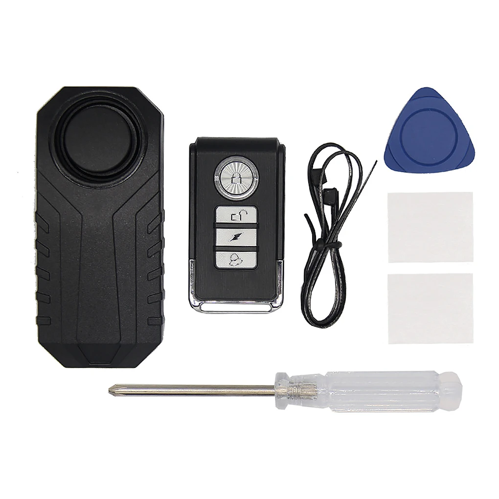 

Plastic Motorcycle Alarm Portable Battery Operated Remote Control Detachable 7 Gear Scooter Door Automotive Alarms