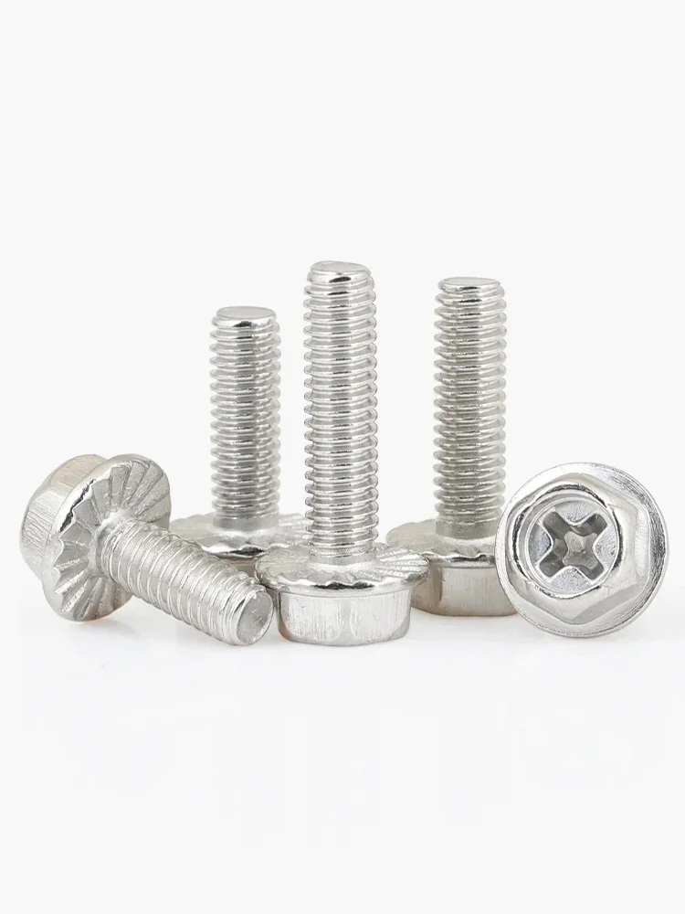 10 шт. M5 M6 M8 304 винт с крестообразным фланцем из нержавеющей стали наружный болт