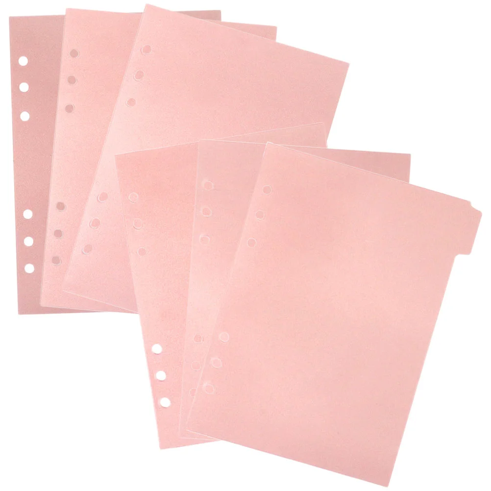 

6 Pcs Removable Labels Notebook Separated Pages Index Classified Binder 21X15.8CM Markers Notepad Divider Tabs Pink Pp