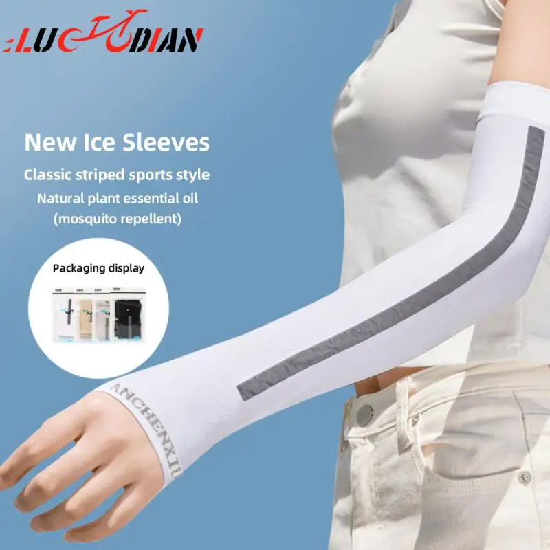 

Elastic Golf Long Arm Sleeve Ice Silk Sunscreen Sleeve Safety Comfortable Sports Sleeves Cycling Quick Drying Arm Cover 2pcs