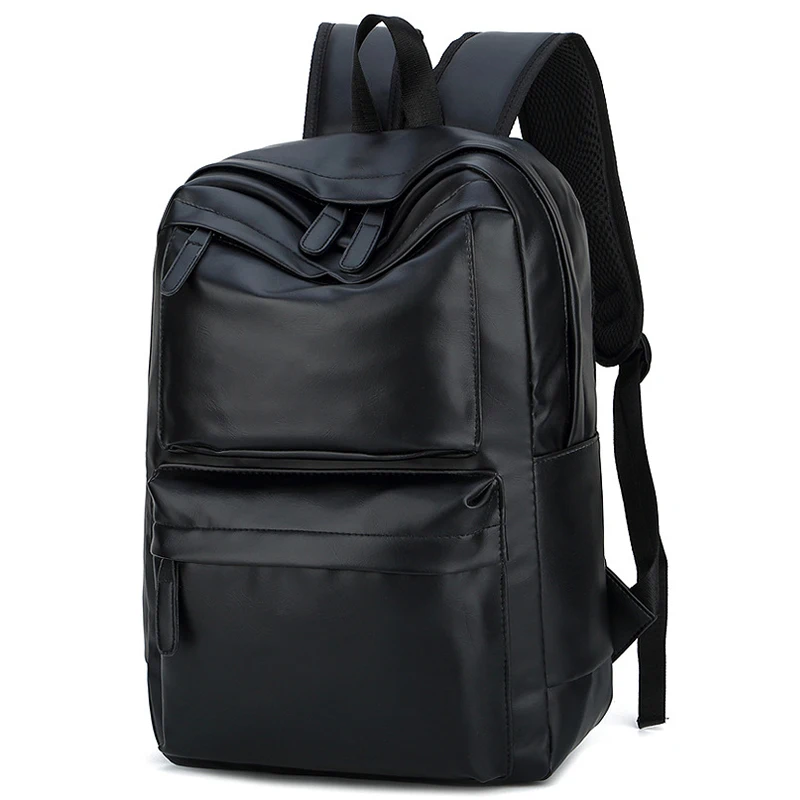 

Men's Fashion Laptop PU Leather Leisure Rucksack Backpack Teenage Teenagers Travel Casual School Bag Pack For Male Female Women