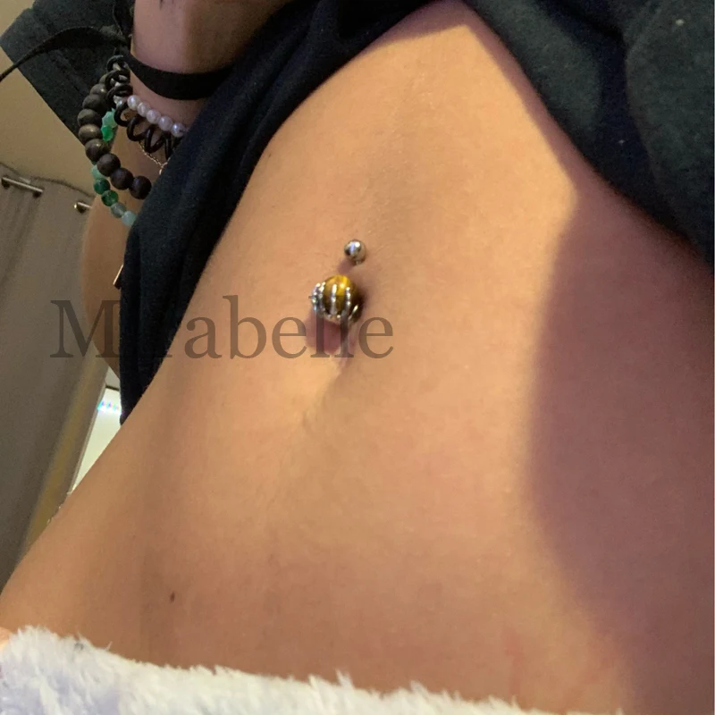 

1PC 14G Belly Button Rings Navel Nombril Piercing Surgical Steel Ear Rings Body Piercing Jewelry Black Skeleton Belly Piercing