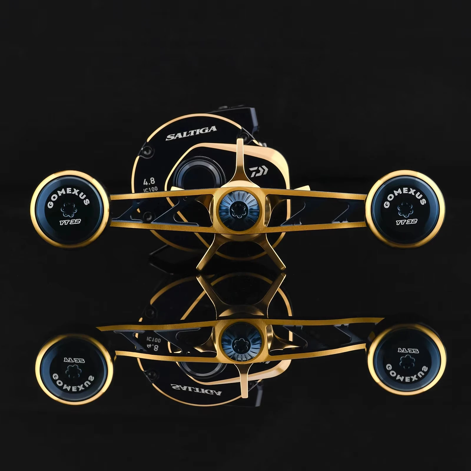 Фото Рукоятка Gomexus для катушки Daiwa Saltiga IC 130 мм, двойная рукоятка с алюминиевыми ручками. №4