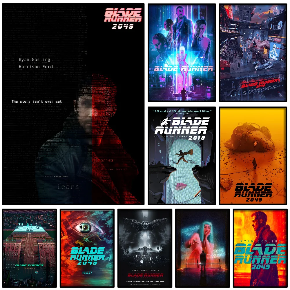Moive Blade Runner 2049 Poster Self-adhesive Art Waterproof Paper Sticker Coffee House Bar Room Wall Decor