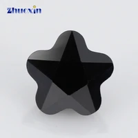 size 4x410x10mm black flower shape 5a cz stone synthetic gems cubic zirconia for jewelry
