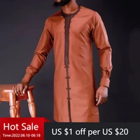 2022 dashiki summer new mens sets shirt embroidered long sleeve top and pants 2 piece mens suit african clothing for men m 4xl