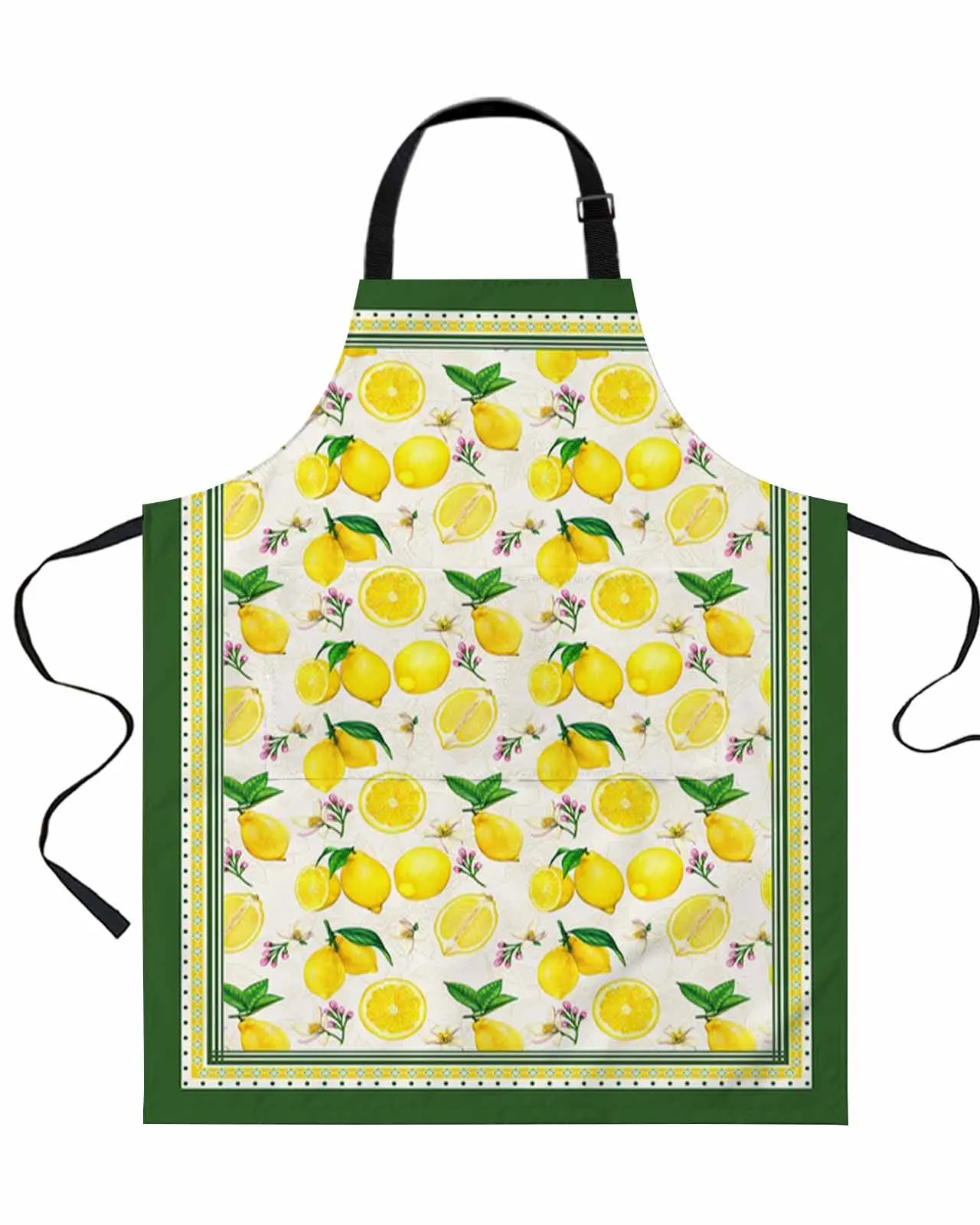 

Summer Idyllic Fruit Lemon Green Apron Waterproof Anti-Oil Sleeveless Useful Things for Kitchen Men Women Home Work Wear