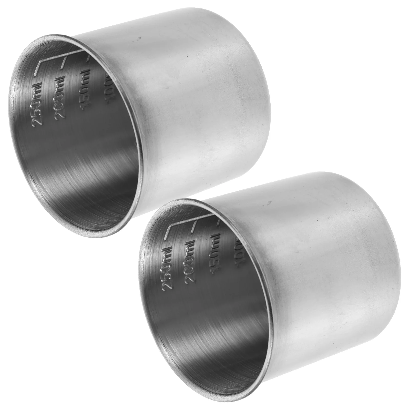 

2 Pcs Stainless Measuring Cups Food-friendly Kitchen Container Steel Drinking Rice Holder