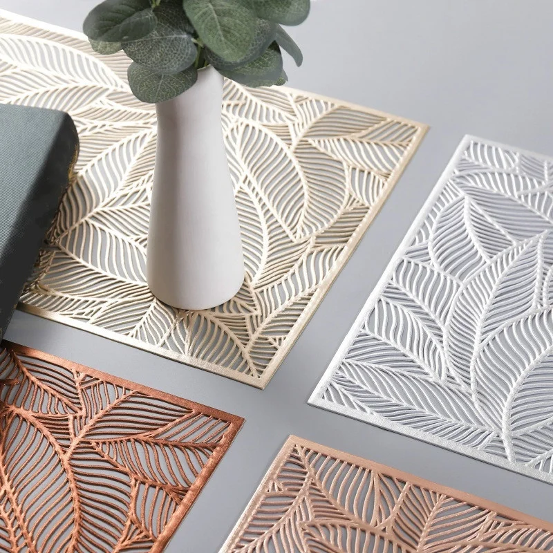 1 шт. прямоугольный полый обеденный коврик с узором листьев подстилка для