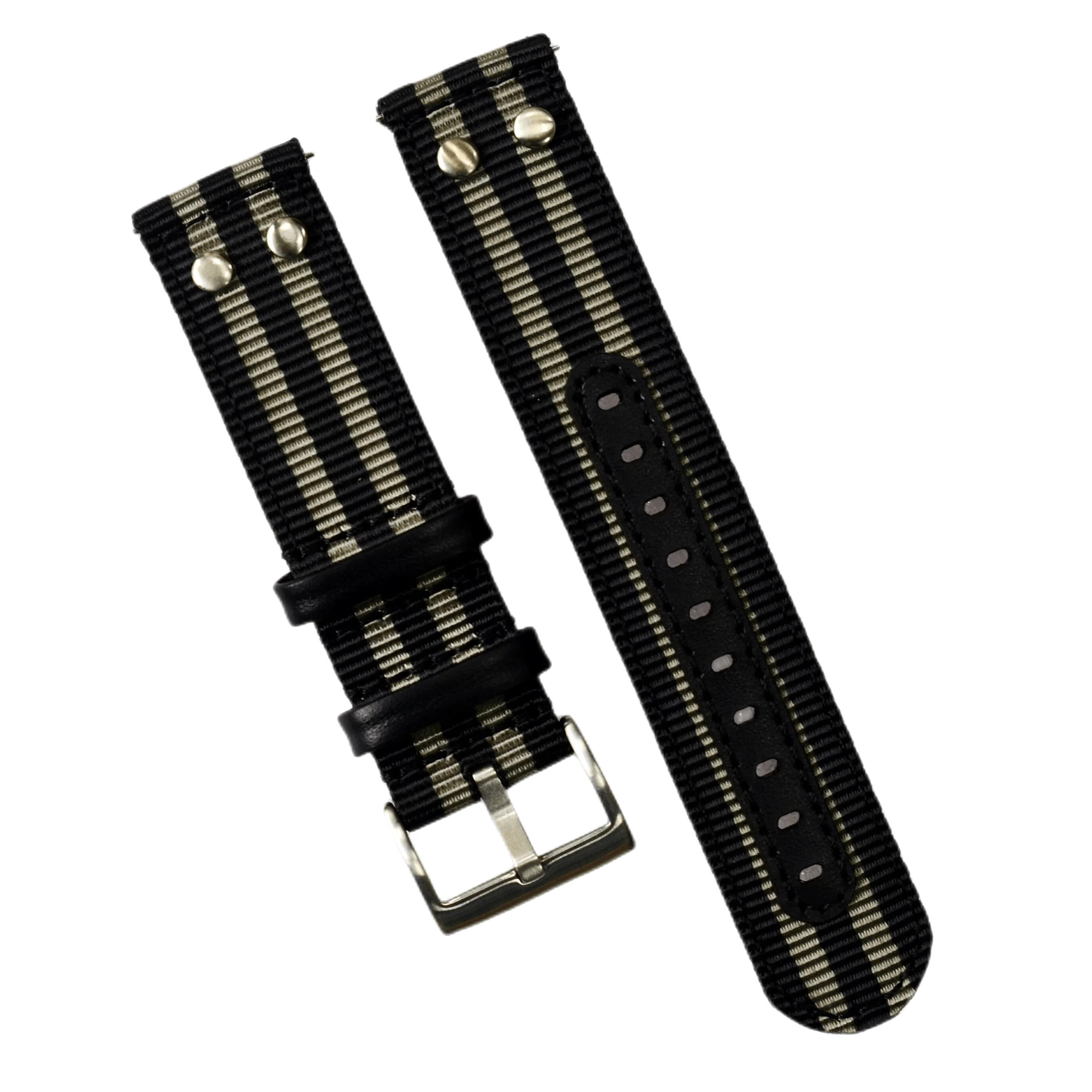 Stripe Black Green Nato Nylon Watch Band 20mm 22mm 24mm Pin Buckle Wristband Sport Bracelet