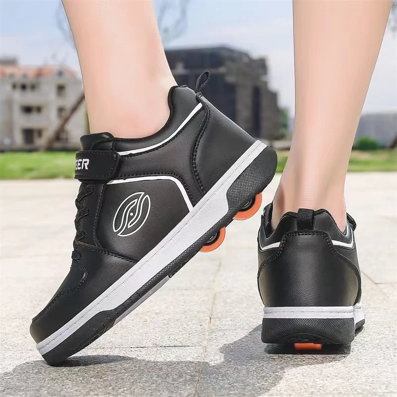 Walking Shoes Portable Breathable Manual Detachable Two-wheeled Adult Scooter Sliding Sneakers for Boys Girls Summer Students