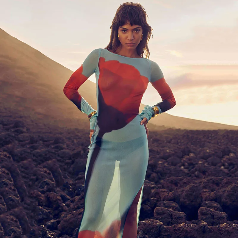 

Woman Sexy Bodycon Dresses Midi Outlet Clothing Tunic Dress Elegant For Women New Fashion 2023 Frocks Summer Beach Printing