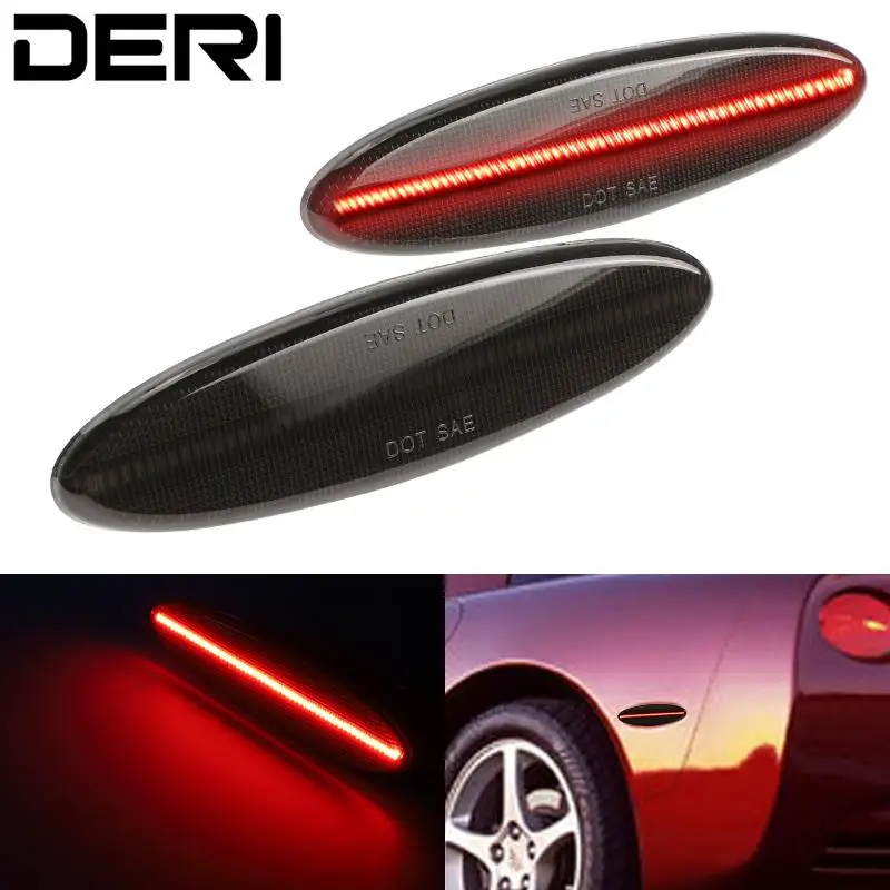 

Светодиодные, боковые, габаритные фонари динамический боковой индикатор направления лампа для Chevrolet 1997 2004 прочный черный корпус ABS 16523536 ...